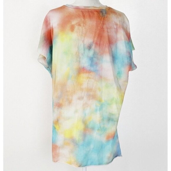Zara Trafaluc Sz M Tie Dye Print Oversized Sweatshirt Shift Dress 80s Colorful - Picture 9 of 12